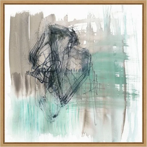 Vista 10 de Amanti Art Framed Canvas Wall Art 16x16 Scribble Scrabble II by Jennifer Goldberger, Framed Wall Art Canvas, Abstract Artwork, Traditional Decor