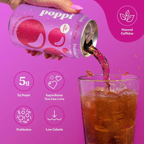 Vista 5 de Poppi Refresco Prebiótico, Doc Pop, 12 Fl Oz (Paquete de 1)