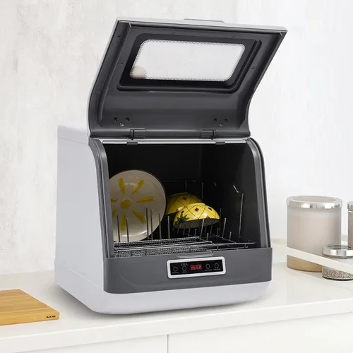 Vista 3 de Lavavajillas de encimera, lavavajillas compactos de encimera de 800 W, mini lavavajillas portátil automático con múltiples programas de lavado