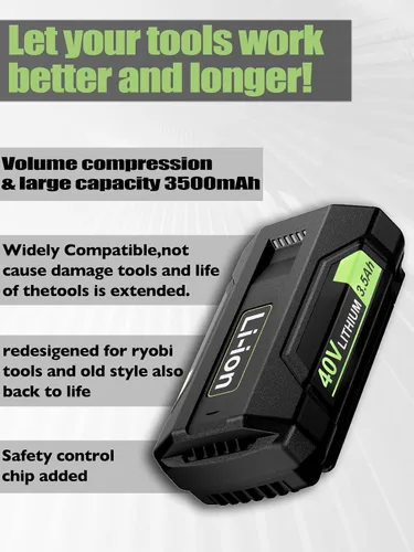 Vista 6 de 40V OP40401 Reemplazo para batería Ryobi 40V 3.5Ah Compatible con Ryobi 40V Volt batería de litio OP40602 OP40601 OP40605 OP4026 OP40201 OP4040