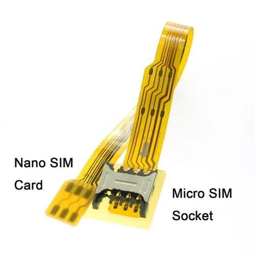 Vista 5 de chenyang Micro SIM Card a Nano SIM Kit macho a hembra Extensión suave plana FPC Cable Extender 3.9 in
