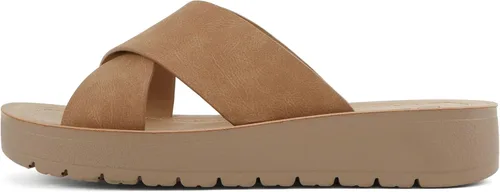 Vista 10 de Soda LUCY ~ Sandalias de plataforma plana con tiras cruzadas y puntera abierta para mujer, estilo deslizante de moda Todo negro