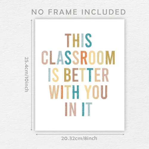 Vista 2 de This Classroom Is Better With You In It, Boho Classroom Decor, 8X10 inch Classroom Decorations Poster, Back to School, School Wall Art, Positive