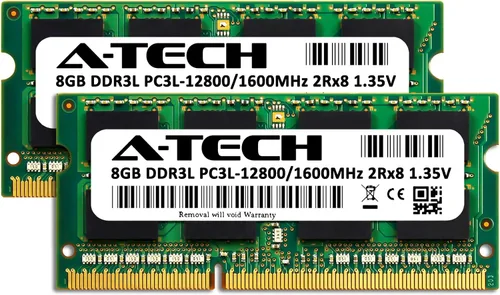 Vista 2 de A-Tech Kit de 16 GB (2 x 8 GB) RAM para Toshiba B55/F, B65/G, PX30T-00M, PX30t-01U, R734/K, R734/W, R734-37K, T55, T95, T954/89L DDR3 1600MHz
