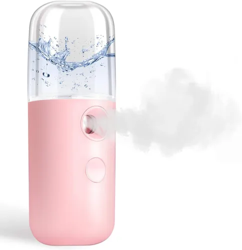 Vista 11 de GIVERARE Nano Vaporizador Facial, Mini Vaporizador de Mano, Vaporizador Recargable por USB, Tanque de Agua Visual de 30ml, Hidratante y Humectante