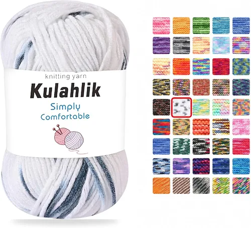 Vista 120 de 50g (1x50g) Hilo Acrílico para Crochet y Tejido, Hilo Degradado Colorido, 1 Rollo de Madejas, Hilo Acrílico Multicolor, Perfecto para Proyectos