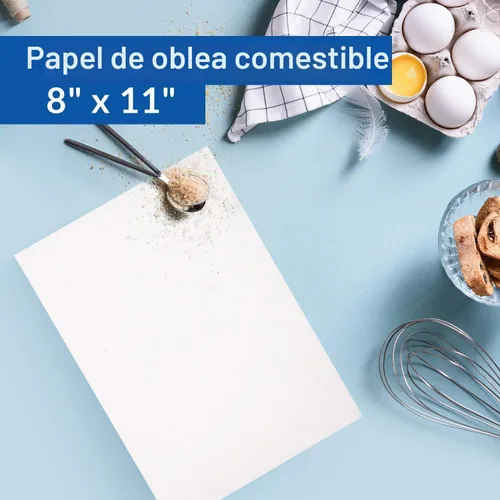 Vista 6 de Papel de oblea comestible de grado O, papel de arroz rectangular para decoración de pasteles y alimentos, 8 x 11 pulgadas, blanco, paquete de 100