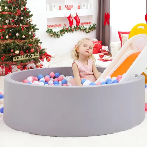Vista 7 de Wilwolfer Piscina de bolas de espuma para bebés de Wilwolfer para niños pequeños: 47.2 x 13.8 pulgadas, piscina de bolas extra grande para niños