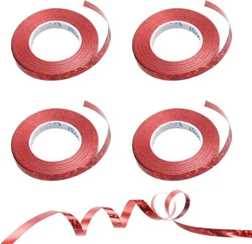 Vista 6 de PATIKIL 4 cintas rizadoras de globos prensadas de 3/16 pulgadas láser metálico brillante 11 yardas iridiscentes para decoración de fiestas, Azul
