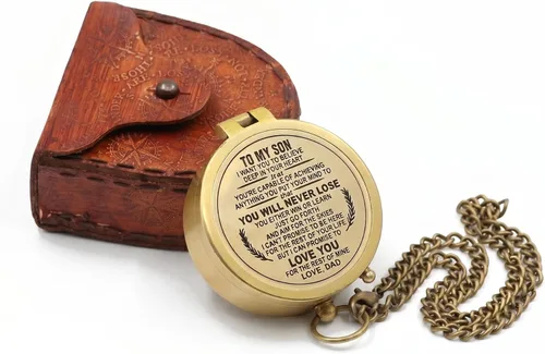 Vista 7 de Compass Gift for Mom/Dad, Vintage Engraved Pocket Compass Customized Gifts for Women/Men, Boy, Girl, Son, Daughter, Grandson & Granddaughter