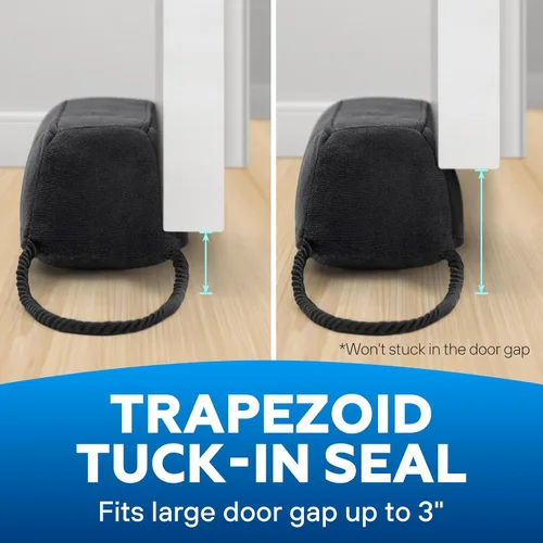 Vista 6 de Comfyanno Tope con peso de 36 pulgadas para debajo de la puerta, se adapta a la parte delantera, dormitorio, puerta interior, fácil de instalar