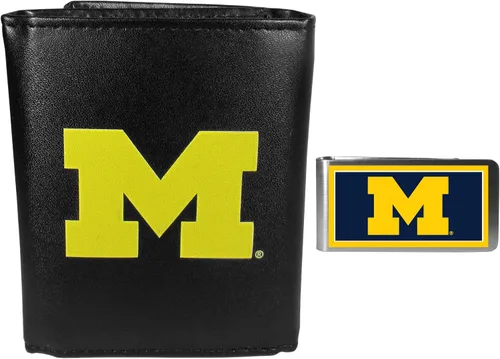 Vista 18 de Siskiyou Sports NCAA Unisex Tri-fold Wallet & Color Money Clip