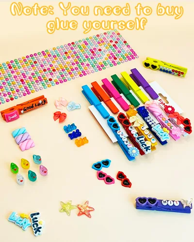 Vista 3 de Pinzas de animación Spirit - Paquete de 100 clips de madera multicolor para regalos de bricolaje 100 piezas multicolor
