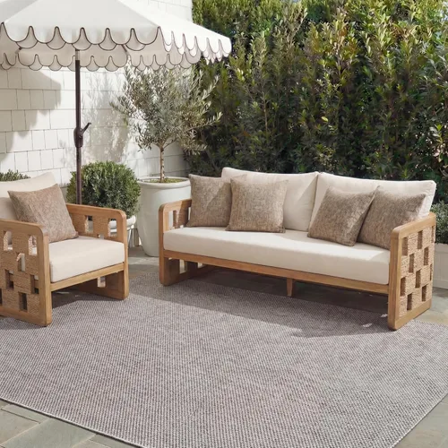 Vista 77 de SAFAVIEH Alfombra Lavable para Exteriores Colección Courtyard - 2'3" x 5', Azul Aqua y Gris, No Desprende Pelusa y Fácil Limpieza, Ideal para Patio
