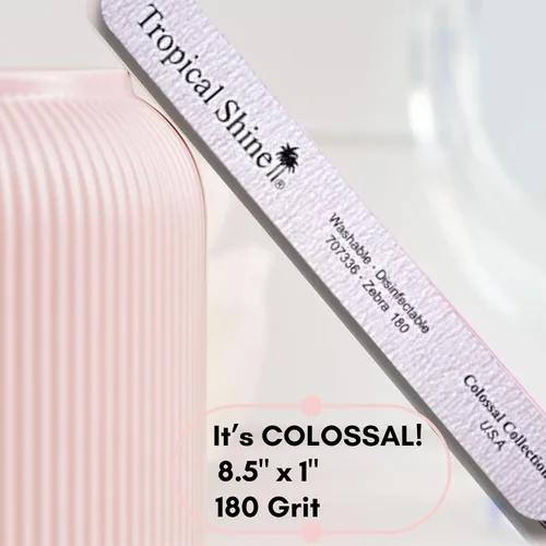 Vista 5 de Tropical Shine Jumbo Zebra 180 Colossal Collection – 6 limas de uñas para cuidado profesional de uñas y modelado – Juego de limas de uñas de grano