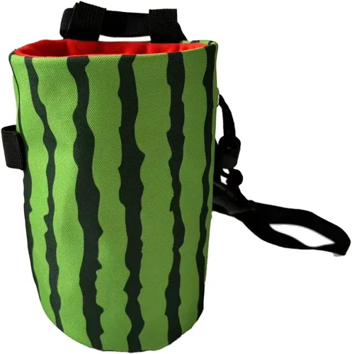 Vista 6 de Bolsa de tiza para escalada en roca, cubo de tiza Bouldering con cinturón de clip rápido, bolsillo con cremallera y soporte para cepillo