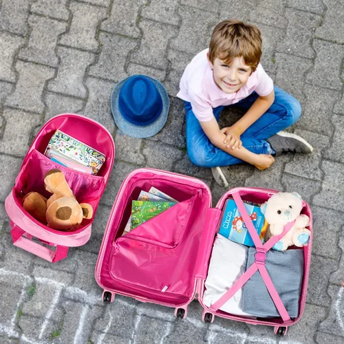 Vista 6 de HONEY JOY 2 piezas de equipaje de mano para niños, Mermaid, S, Viajar