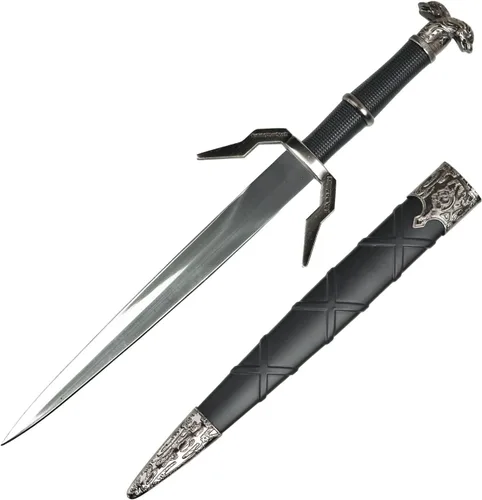 Vista 12 de Versión limitada Geralt Silver Sword Monster Slayer Réplica con grabado Cosplay