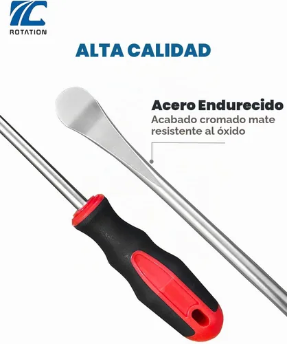 Vista 2 de ROTATION Palanca de neumáticos, herramienta de acero extra larga de 14.5 pulgadas para bicicleta, motocicleta, cortacésped, herramienta