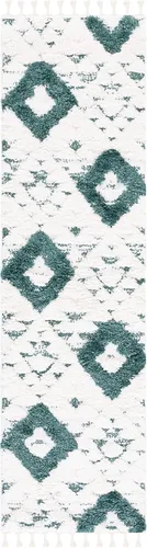 Vista 57 de SAFAVIEH Alfombra marroquí con borlas, 2 x 3 pies, marfil y marrón, no desprende pelusa y fácil de limpiar, textura alta y baja, ideal