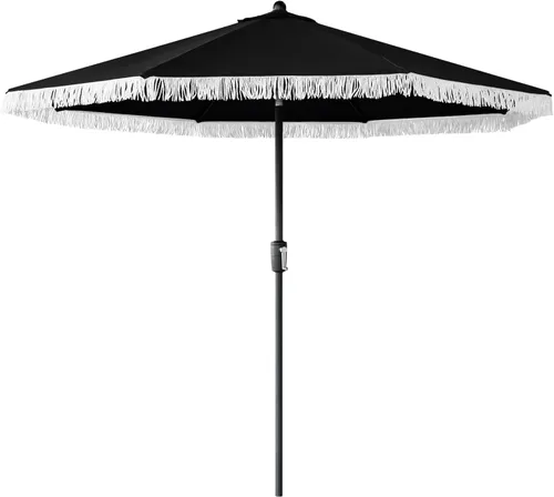 Vista 13 de Tempera Sombrillas de mesa festoneadas de 9 pies con inclinación automática para patio, con toldo resistente a la decoloración, 8 barras