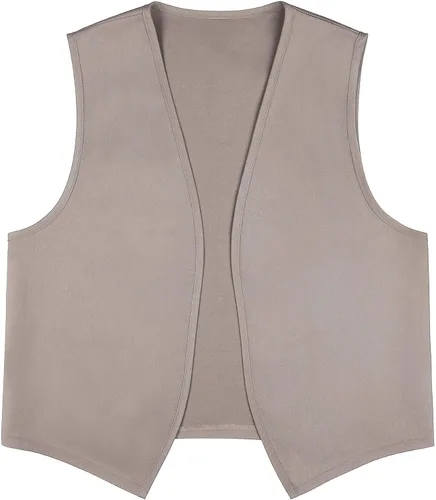 Vista 10 de TopTie Chaleco unisex sin bolsillo, chaleco victoriano, chaleco campesino, chaleco de trabajo voluntario Amarillo