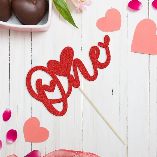 Vista 60 de Ephlyn 24 adornos para cupcakes con purpurina para el día de San Valentín, dulce amor, corazón, día de San Valentín, decoración para cupcakes
