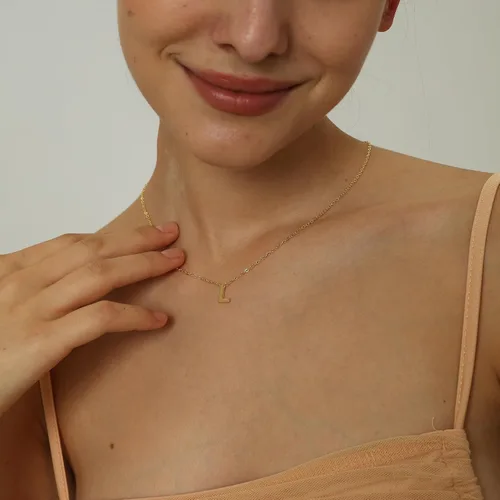 Vista 3 de SELFROSE Initial Necklaces for Women, Dainty Gold Letter Necklace 14k Gold Plated Personalized Tiny Initial Pendant Necklace Monogram Cute Letter