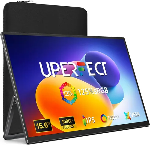 Vista 10 de UPERFECT Extensor de pantalla para laptop, monitor portátil triple inalámbrico de 14 pulgadas, monitor de viaje dual ultra delgado 125% sRGB un