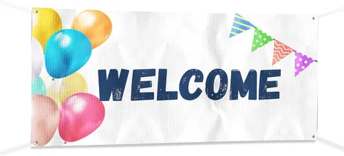 Vista 48 de Cartel de baby shower para uso en interiores y exteriores de 4 x 1 pies, pancarta grande personalizada y letreros con cuerda para colgar, telón