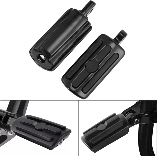 Vista 3 de TCMT 10 mm Estribos para motocicletas Compatibles con Harley Street Glide Road King Montura macho (Estribos estilo A, negro)