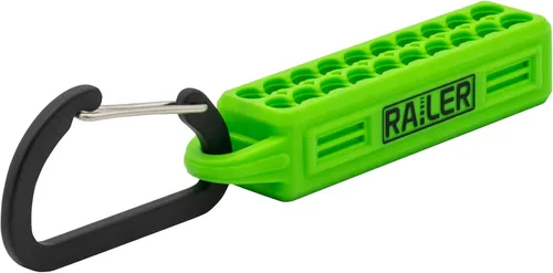 Vista 8 de Railer - Organizador de almacenamiento para puntas de destornillador - Soporte de puntas verde camuflaje de 20 agujeros con mosquetón