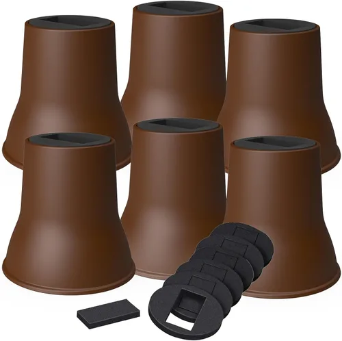 Vista 8 de MYMULIKE Elevadores de cama de 6 pulgadas, paquete de 6 elevadores de muebles de cama resistentes, elevadores de hasta 2200 libras para sofás