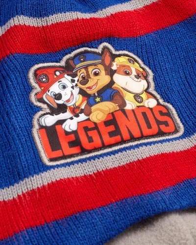 Vista 4 de Nickelodeon Gorro de invierno para niños, paquete de 2 gorros con pompón de Paw Patrol (4-7)