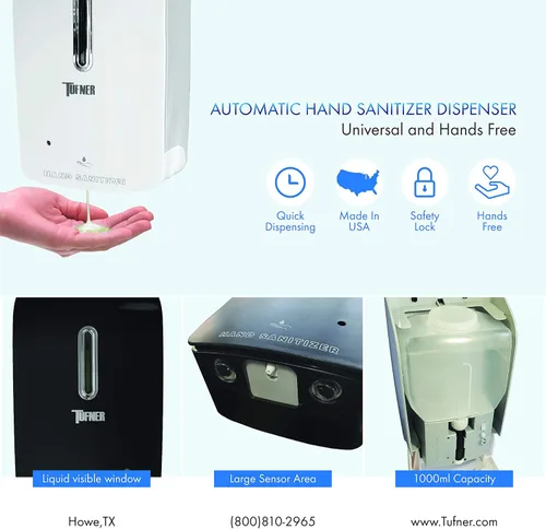 Vista 3 de Optima Scale Soporte de suelo universal para manos libres, dispensador de desinfectante de manos libres, fabricado en Estados Unidos