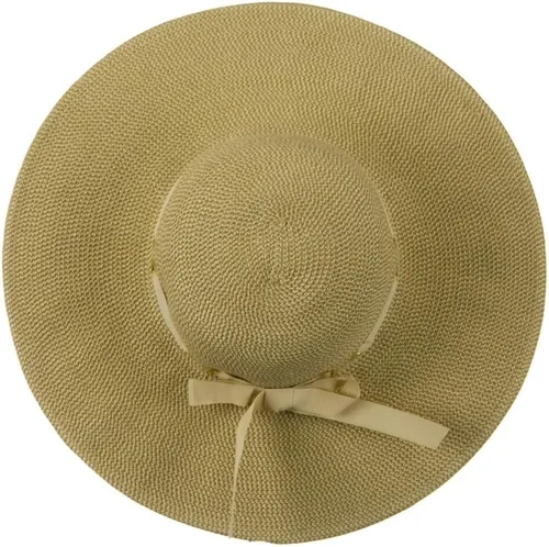 Vista 5 de Jeanne Simmons UPF 50+ Sombrero de ala plana ancha negro ribete Tweed marrón