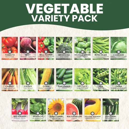Vista 3 de 20 paquetes de semillas de verduras Paquete variado de supervivencia Temporada 2026 Verduras, hierbas y frutas empaquetadas individualmente
