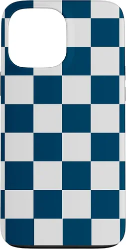 Vista 24 de Checkered Navy Blue and White Checkerboard Case for iPhone 17