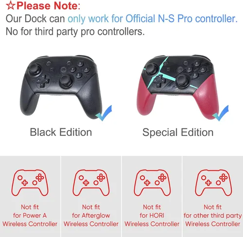 Vista 2 de FastSnail Charging Dock Compatible with Nintendo Switch Pro Controllers and for Joy Cons & OLED Model for Joycon,Multifunction Charger Stand for