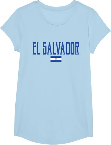 Vista 14 de Camiseta de texto azul con bandera de El Salvador, Negro, S
