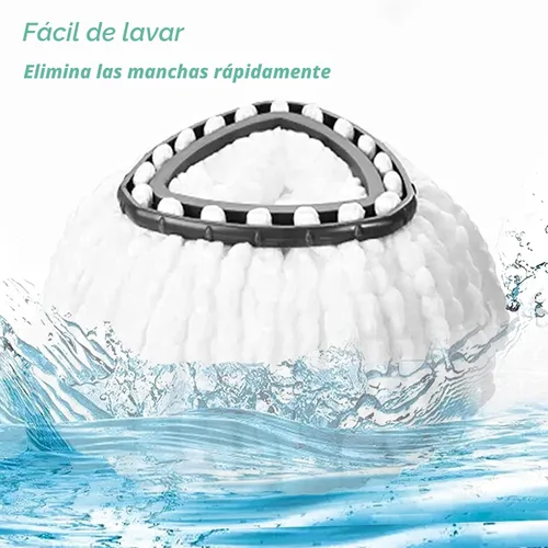 Vista 3 de 4 piezas de cabezal de repuesto para fregona giratoria, 100% cabezales de trapeador de microfibra compatibles con fregona giratoria triangular