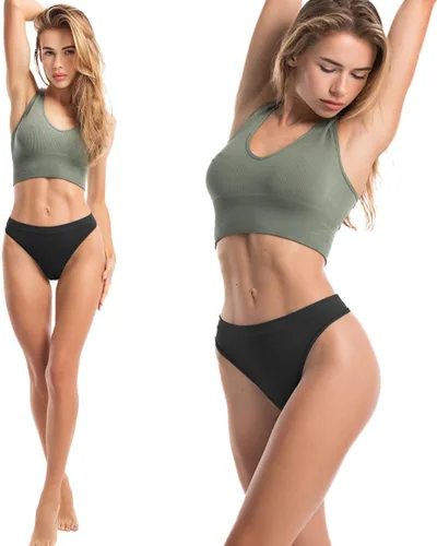 Vista 5 de Ipletix Paquete de 6 tangas para mujer, ropa interior sin costuras para mujer, bragas invisibles