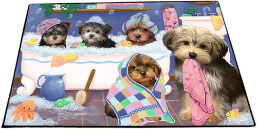 Vista 8 de Doggie of the Day Yorkipoo Dogs Floor Mat - 4th of July Independence Day - Best Dog Doormat - Protector Decor - Unique Portrait Art - Premium