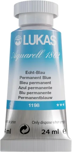 Vista 38 de Lukas 1862 Aquarell Artists' - Cacerolas de acuarela azul de media cacerola, pintura de acuarela de grado profesional vibrante, fácil de mojar