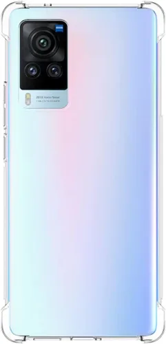 Vista 6 de USTIYA Funda para Vivo X60 Pro Clear TPU Cuatro Esquinas Funda Protectora Transparente Suave Funda