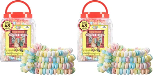 Vista 9 de 50 pulseras de dulces envueltas individualmente, recuerdos de fiesta