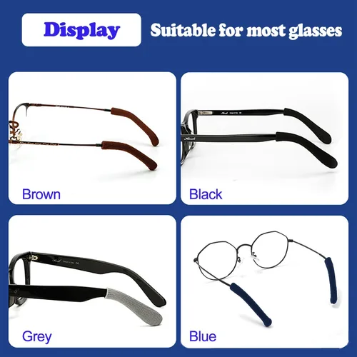 Vista 6 de Cojín de Oreja para Gafas de Tela de Algodón Tejido Suave Mejorado, Puntas de Patillas de Gafas Elásticas Antideslizantes Cómodas Retenedor