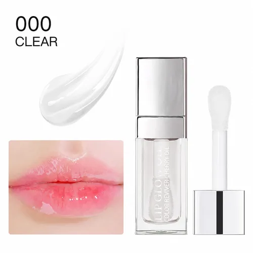 Vista 2 de GECOMO Aceite de brillo de labios hidratante, brillo de labios transparente con tinte Toot, nutritivo, duradero, reparador, aclarante de líneas