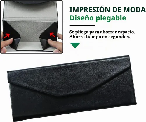 Vista 4 de VisionGlobal Paquete de 2 fundas rígidas para lentes con diseño plegable, funda portátil para gafas de sol para protección de lentes, ligera