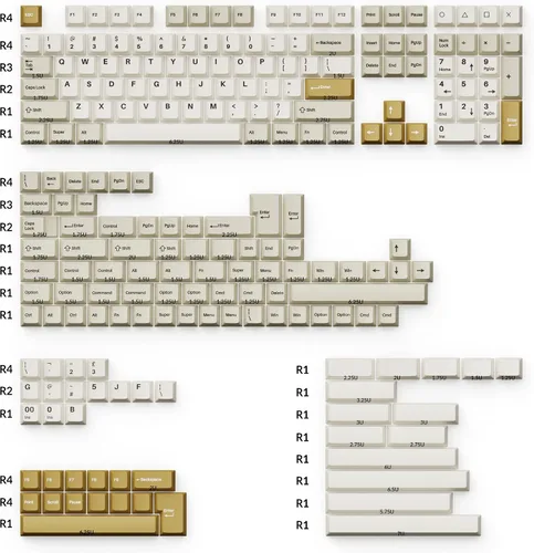 Vista 3 de Keychron Double Shot Cherry PBT Keycap - Juego completo de teclas (219 teclas), color camello